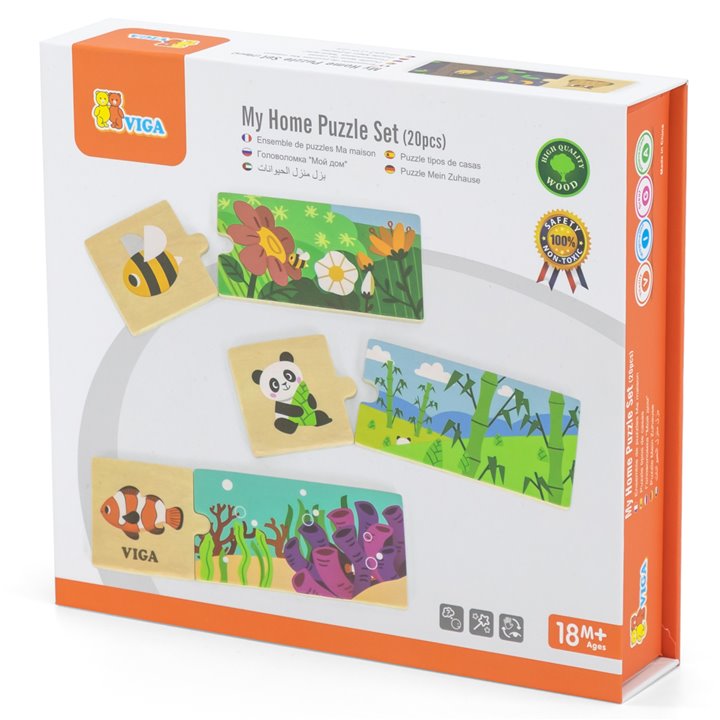 Puzzel set - Wie is waar thuis?